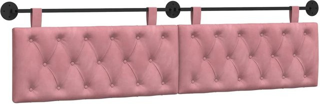 vidaXL Wandmontiertes Polsterpaneel aus Samt in Rosa, B/H/T: 210 x 55 x 7 cm - Bild 1