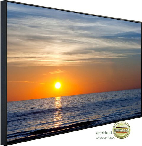 papermoon Infrarotheizung EcoHeat Sonnenuntergang an der Ostsee mit Matt-Effekt in Bunt, App-Steuerung und Überhitzungsschutz - Bild 1