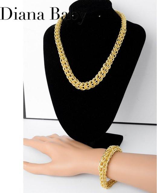Halskette und Armband Set, Gold, Unisex - Bild 1