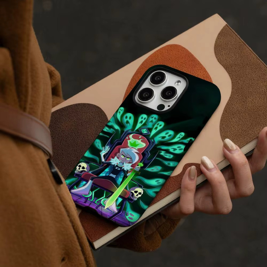 D-Danny Phantom Handyhülle für iPhone 17 16 15 14 13 12 Pro Max Plus in Weiß und Multicolour mit glänzender HD-Doppelschicht-Flüssighartschale - Bild 2