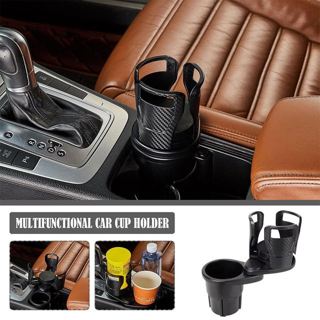 Multifunktionaler Auto Becherhalter Expander mit Telefonhalter und Aromatherapie-Organizer, Schwarz - Bild 1