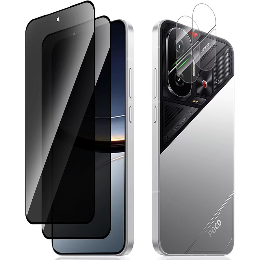 2-in-1 Sichtschutzfolie und Ultra HD Objektivschutzfolie aus gehärtetem Glas für Xiaomi Poco X8 Pro Max F8 F7 Ultra - Bild 2