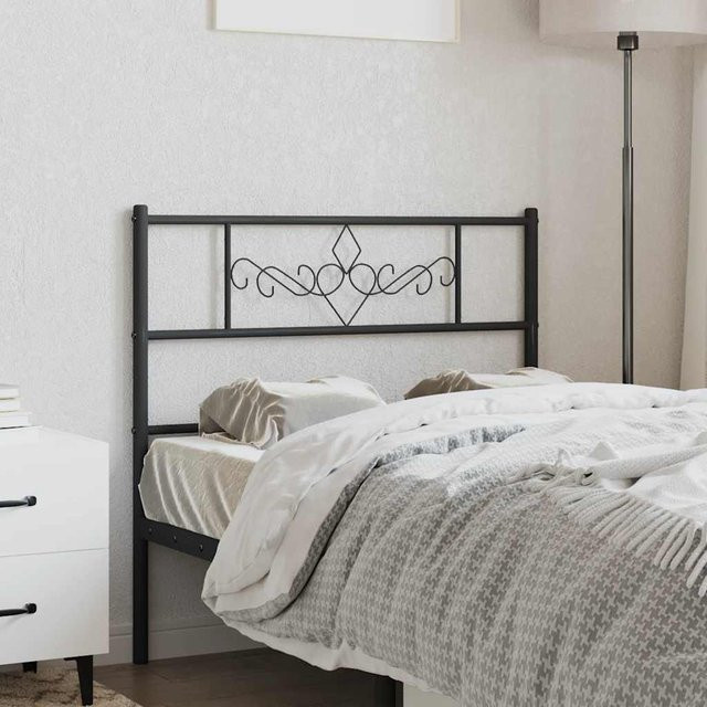 vidaXL Metall-Kopfteil in Schwarz Matt, Breite: 80 cm, Höhe: 90 cm - Bild 2