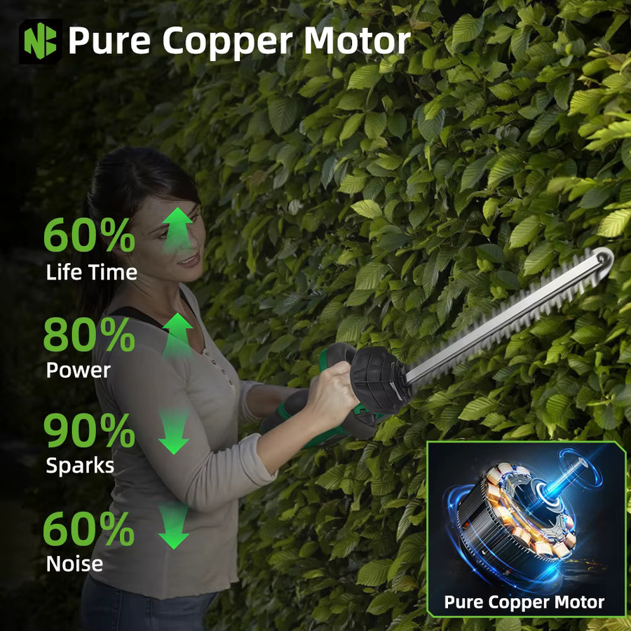 NewBeny Elektrische Heckenschere in Grün für Makita 21V Akku mit 15000RPM und 51 cm Schnittlänge - Bild 4