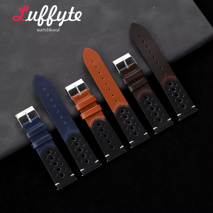 luffyte Uhrenarmband Leder, Vintage, Unisex, 20mm 22mm - Bild 2