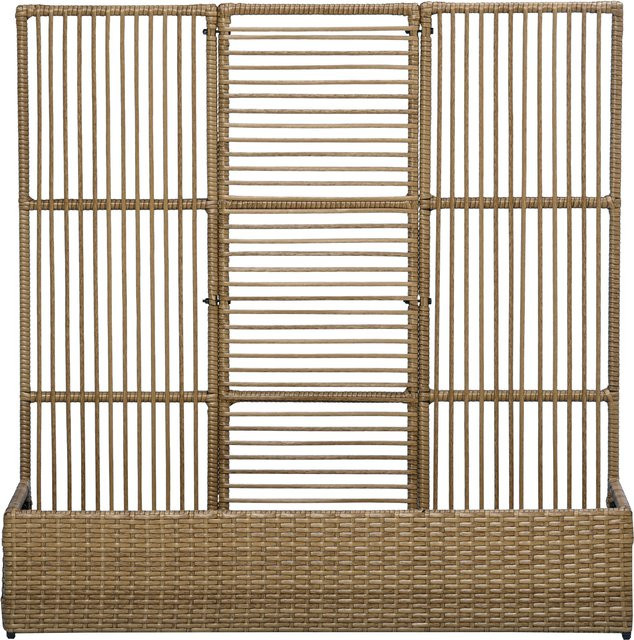 Outsunny Polyrattan Hochbeet mit Rankgitter und Blumenkasten für Garten und Balkon, B/T/H: 103 x 103 x 29 cm - Bild 1