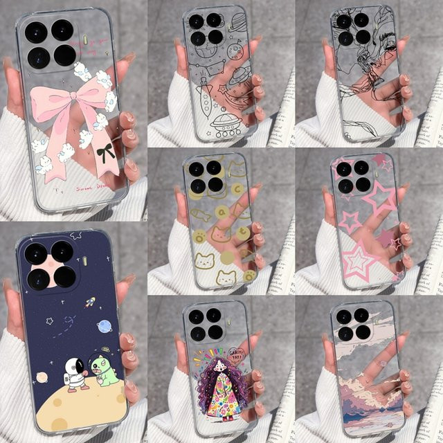 Xiaomi 17T Pro und Xiaomi 17T 5G Handyhülle mit Cartoon-Schleife, transparentes TPU-Gehäuse, kratzfest und leicht - Bild 1