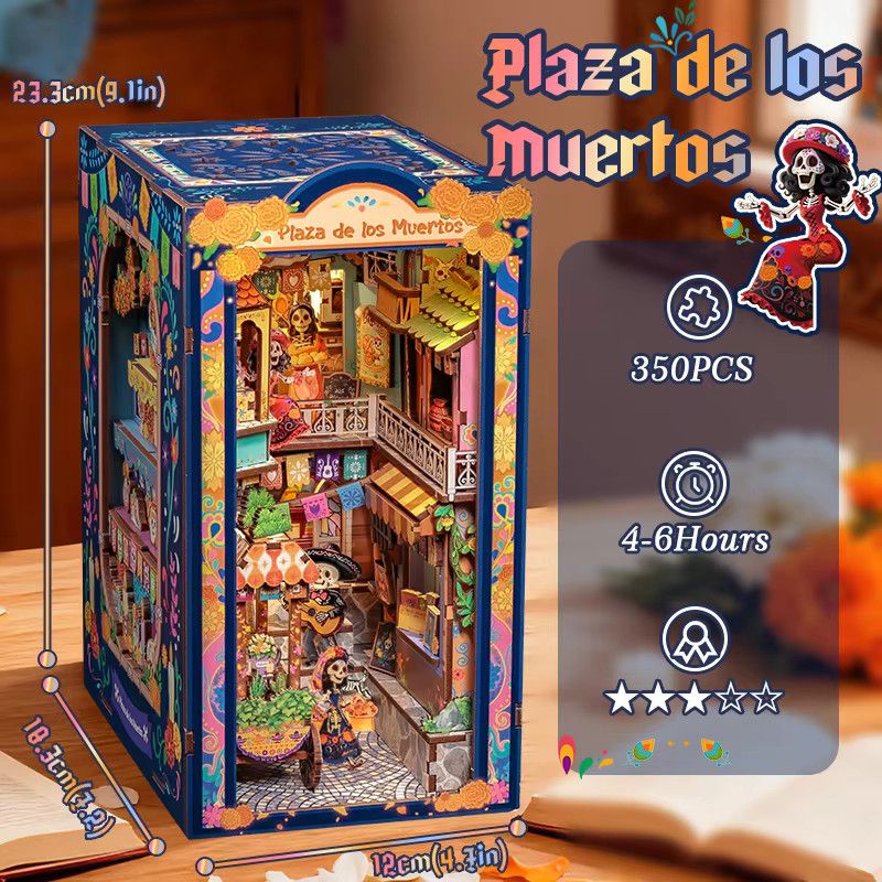 CUTEBEE 3D Holz-Puppenhaus Buchnische DIY Miniaturhaus Puzzle Multicolor für Erwachsene als kreatives Bücherregal und Raumdekoration - Bild 4