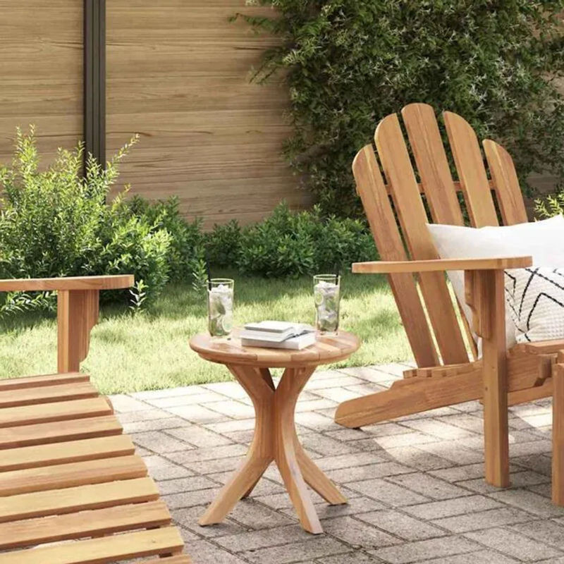 Vidaxl Beistelltisch Rund aus Teak-Massivholz in Braun B: 40 cm, T: 40 cm, H: 41 cm - Bild 1