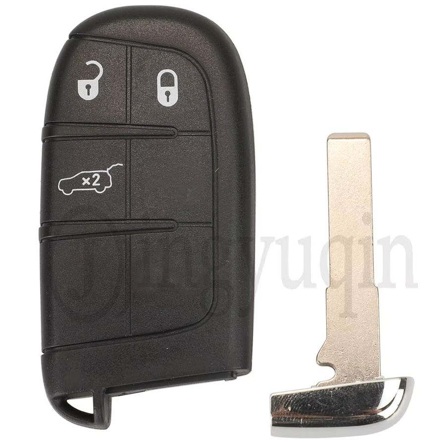 Jingyuqin Schlüsselhülle für Jeep Renegade und Compass in Schwarz, Ersatzgehäuse für 2/3/4/5 Tasten mit SIP22 Chip - Bild 4