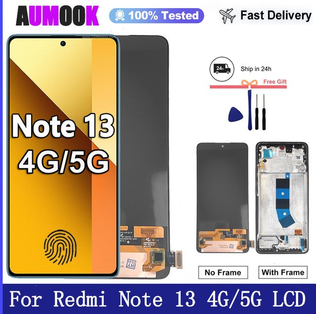 Xiaomi Redmi Note 13 AMOLED Display Ersatz mit Touchscreen Digitizer in Schwarz für 4G/5G Modelle - Bild 1