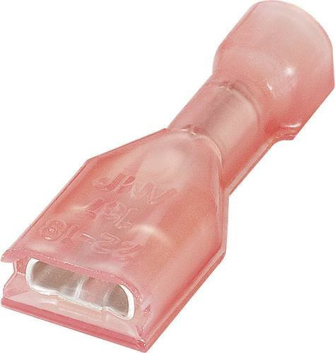 TE Connectivity 735278 Flachsteckhülse in Rot mit 6,3 mm Steckbreite und 0,8 mm Steckdicke, 180° Vollisoliert aus Messing - Bild 1