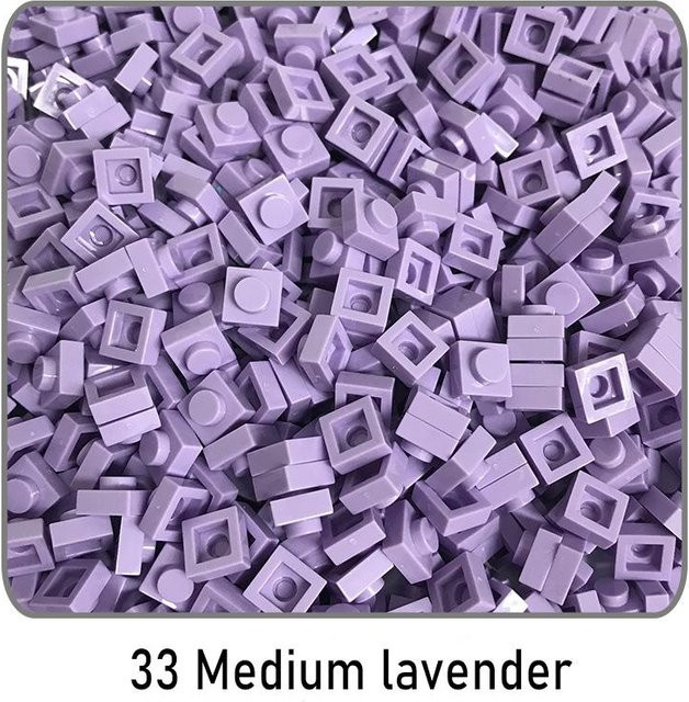 IAJIALE Bausteine Dünne Figuren Steine 1x1, 100-teiliges Set, Bunt / Mehrfarbig, Lila - Bild 1