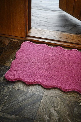 Jotex Türmatte aus Wolle und Baumwolle in Pink, B/T: 60 x 90 cm - Bild 1