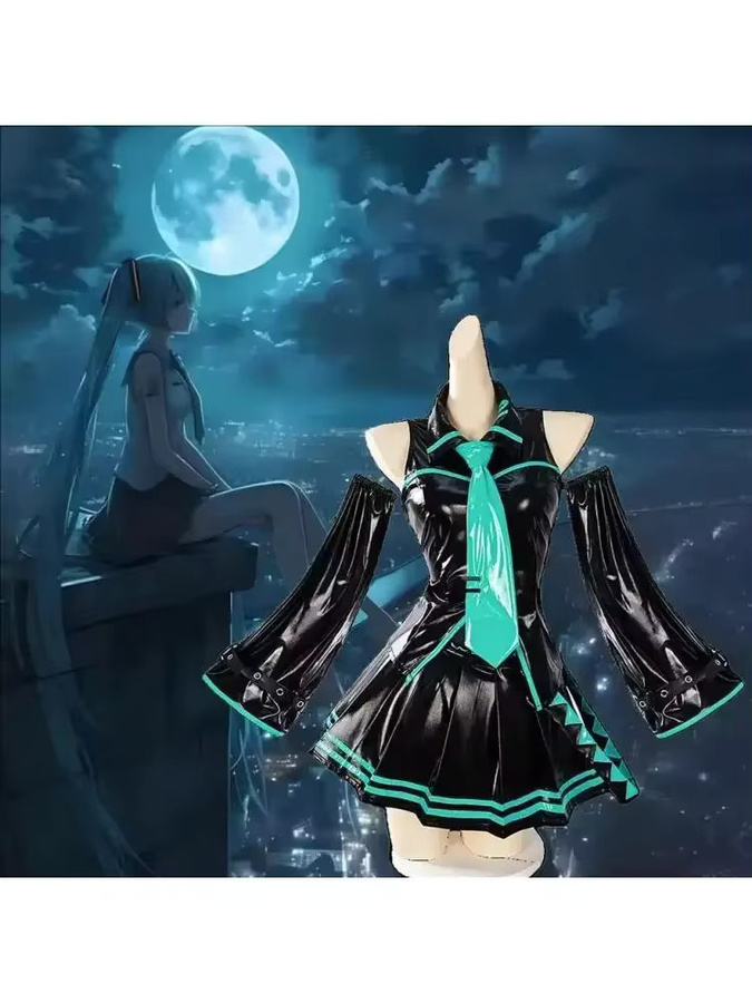 ZOBOTT Hatsune Miku Cosplay Komplettset, Leder, Set / Bundle - Bild 5