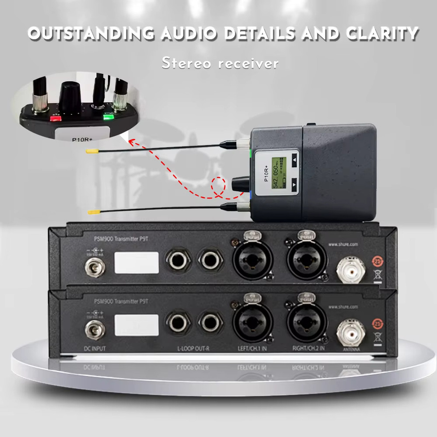 Shure PSM900 In-Ear-Überwachungssystem mit P9T Sender und P10R Empfänger in Schwarz, Stereo Wireless Monitoring System 542-578MHz - Bild 4