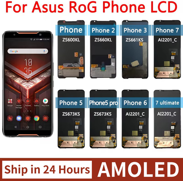 Asus ROG Series AMOLED Display mit LCD Touchscreen Digitizer Baugruppe in Schwarz für ROG Phone 1 2 3 5 5S Pro 6 6 Pro 7 7 Ultimate - Bild 1