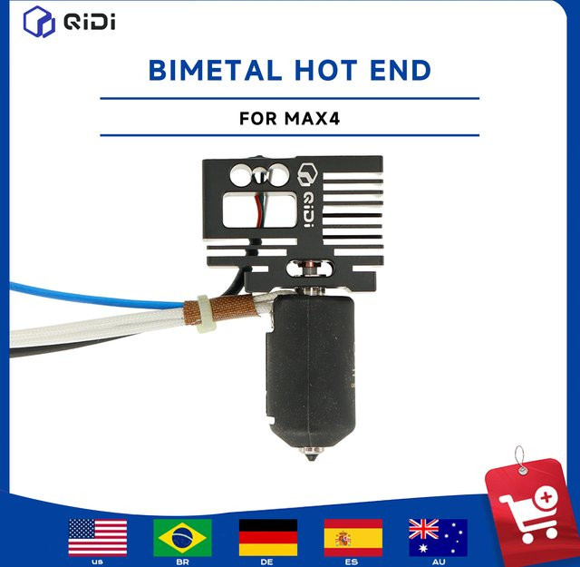 QIDI Max 4 3D-Drucker Bimetall-Hotend Hochgeschwindigkeits-Hochtemperatur-Extruder Ersatzteil in Schwarz - Bild 1