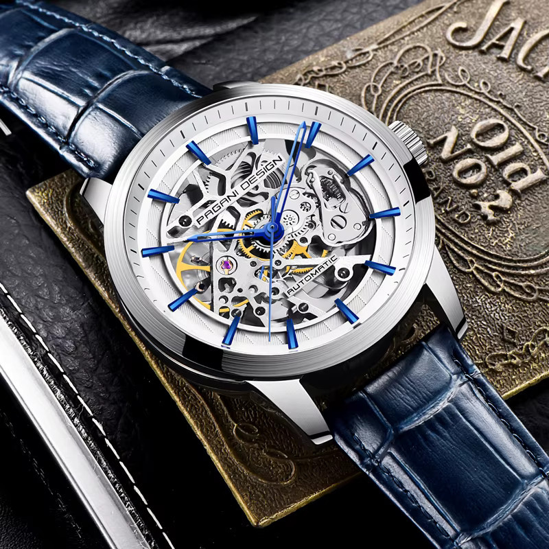 PAGANI DESIGN Armbanduhr, Automatik, Edelstahl, Leder, Herren - Bild 2