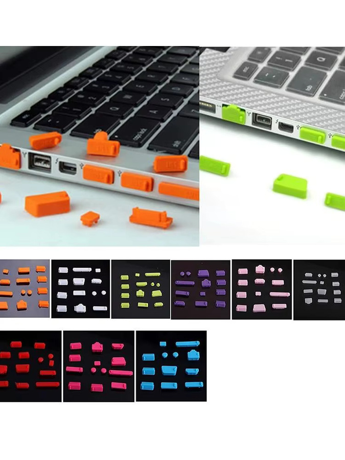 16-teiliges Set Silikon Staubschutz-Stecker für USB und HDTV Schnittstellen in Pink und Blau - Bild 4