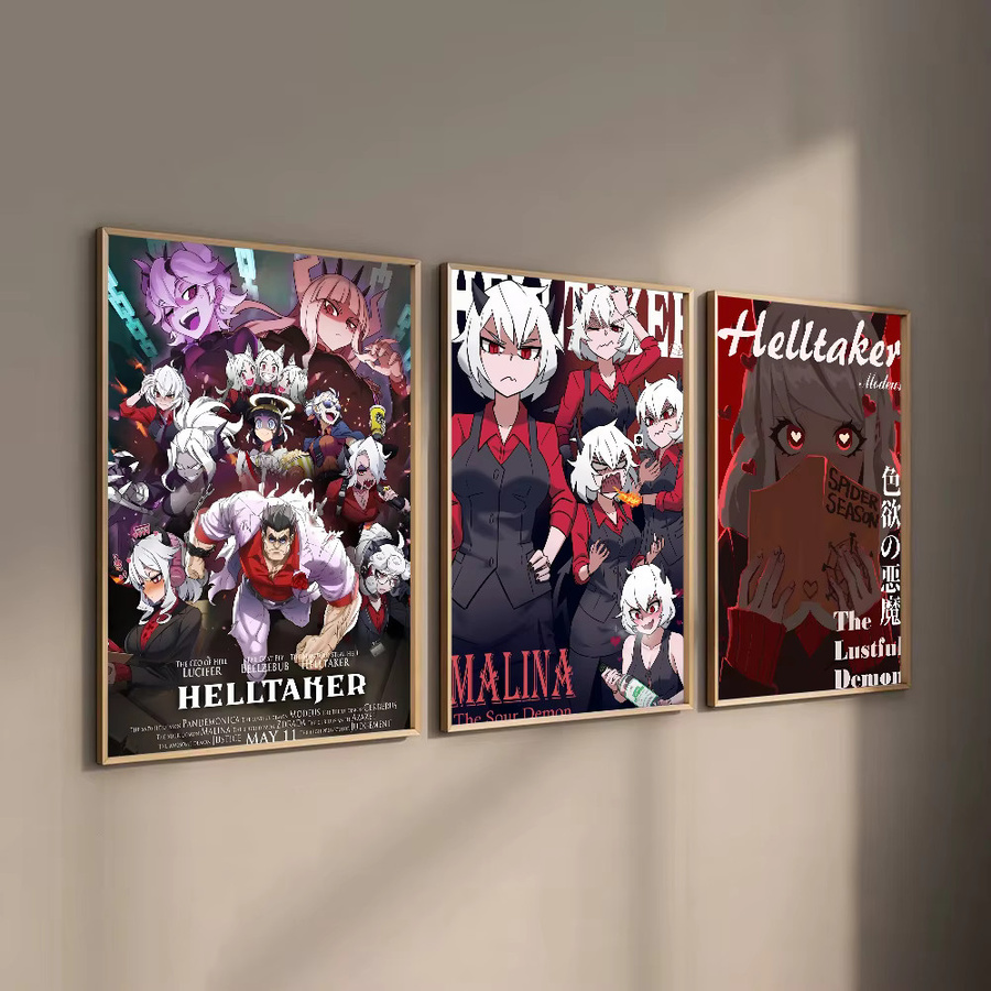 Helltaker Anime-Poster als selbstklebender wasserfester Papieraufkleber in Mehrfarben für deine Wanddekoration - Bild 2