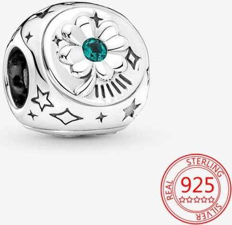 Charm Dreiseitiger Charm Klee, Hufeisen & Marienkäfer, 925 Silber, Damen - Bild 1