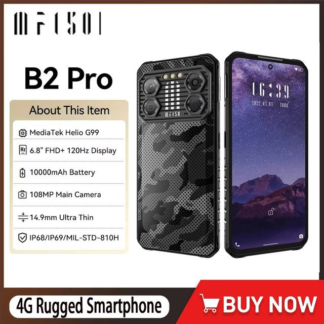 UNIWA IIIF150 B2 Pro Robustes Smartphone in SunLight mit 256 GB Speicher, 10000mAh Akku, 108MP Kamera und 6,8 Zoll 120Hz Display - Bild 1