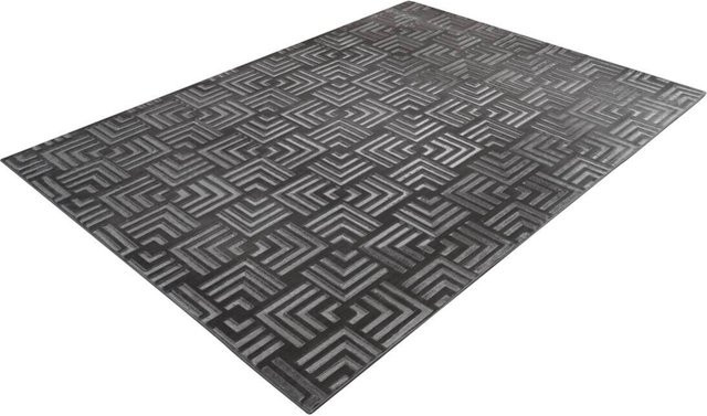 Kayoom Teppich Calma 325 in Anthrazit mit modernem Winkelmuster, Breite: 80 cm, Länge: 150 cm - Bild 1