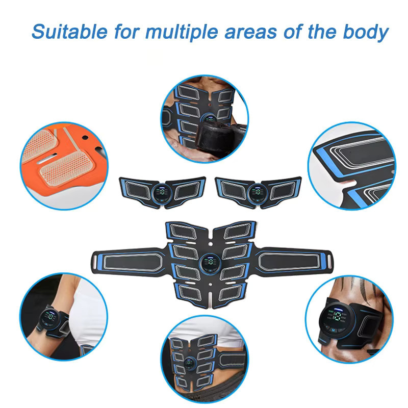 CAMMUO EMS Bauchmuskeltrainer Tragbares Massagegerät Elektronischer Trainingsgürtel für Fitness und Toning in Orange und Black - Bild 5