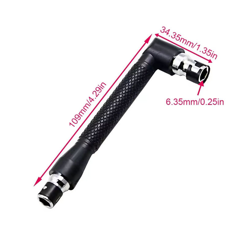 Skeyo 10-teiliges Schraubendreher-Bit-Werkzeugset mit L-förmigen 1/4 Zoll Sechskant-Bits, 90 Grad Doppelkopfgriff und gelbem Klebeband in Schwarz - Bild 4