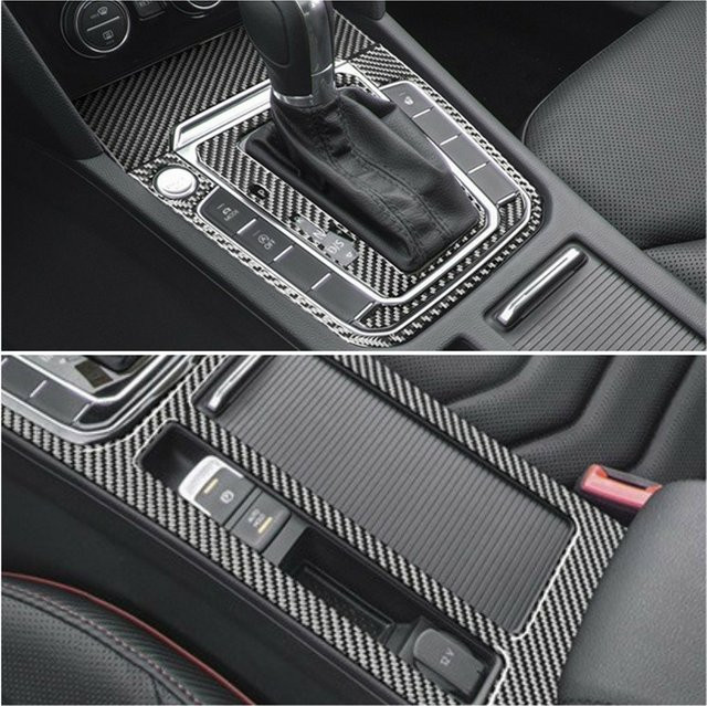 Carbon Faser Auto Innen Dekoration Aufkleber Trim Streifen für Volkswagen VW CC 2017-2023 in Schwarz - Bild 1