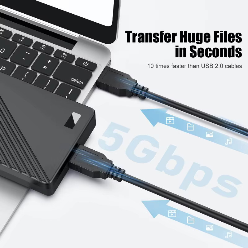 FTBTOC USB 3.0 A-zu-A-Kabel in Schwarz für stabile Datenübertragung mit 5Gbps Hochgeschwindigkeit - Bild 5