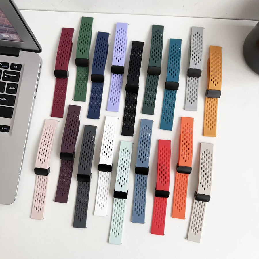 Uhrenarmband Silikon, Schwarz, für Huawei GT6 GT5 Samsung - Bild 2