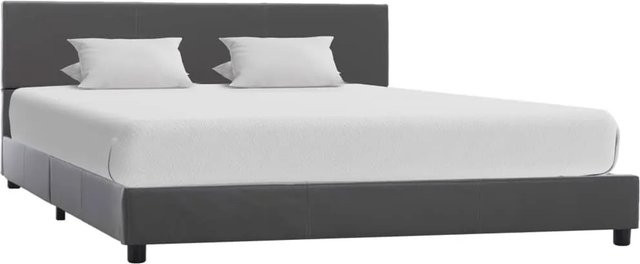 vidaXL Bettgestell in Grau aus Kunstleder mit modernem Design, B/T: 140 x 200 cm - Bild 1