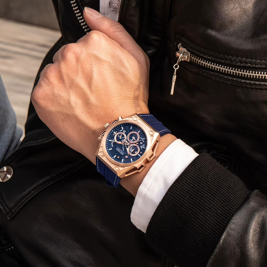 MEGIR Armbanduhr Chronograph, Quarz, Edelstahl, 5 ATM, Herren - Bild 3