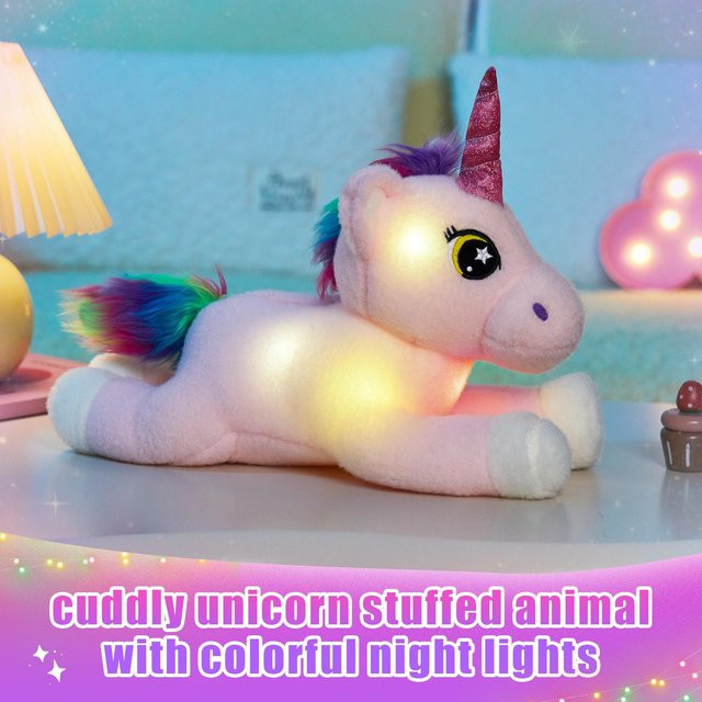Wucifang Bags Einhorn Plüschtier, leuchtend, rosa, ab 0 Jahren - Bild 1