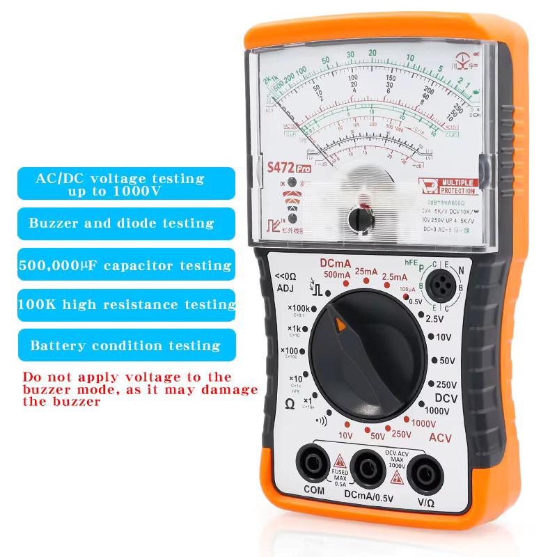 NJTY S472PRO Mini-Analog-Multimeter hochpräzises mechanisches Anti-Burn-Multimeter - Bild 2
