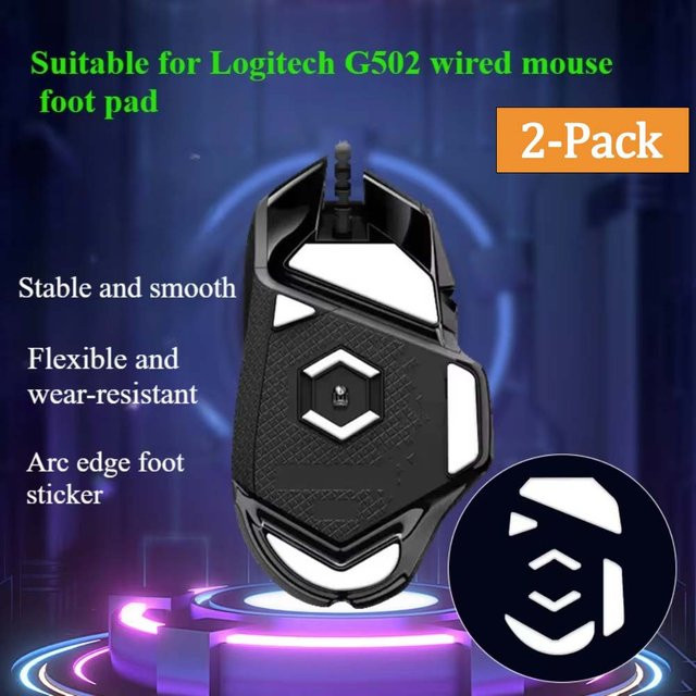 2 Stück Logitech G502 Wired Gaming-Maus Fußpolster in Weiß für präzises Tracking - Bild 1