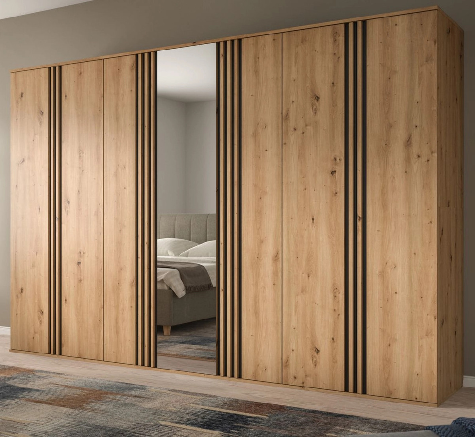 Kleiderschrank Björke mit Spiegel in Artisan Eiche, B/H: 280 x 192 cm - Bild 1
