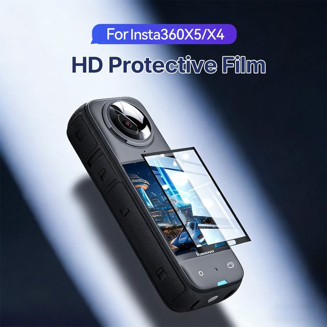 Insta360 X5 Displayschutzfolie aus gehärtetem Glas, transparent, 9H Härte, ultradünne HD-Schutzfolie für deine Action-Kamera - Bild 1
