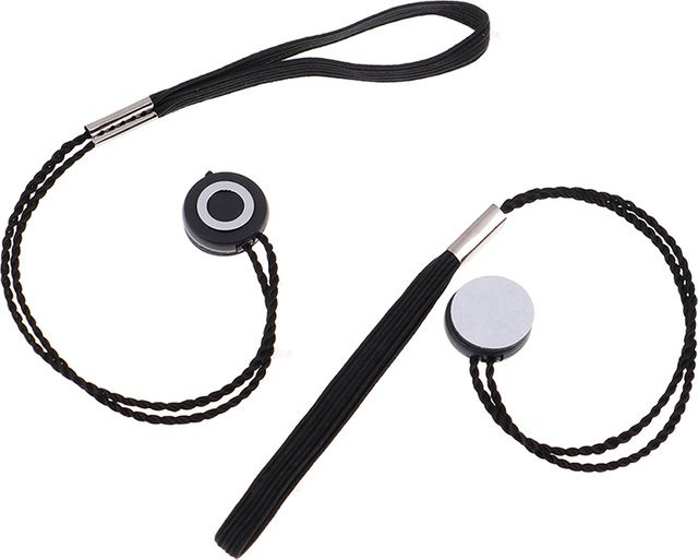 2 Stück Linsenabdeckung-Halter mit Sicherungsleine in Schwarz für deine Kamera - Bild 1