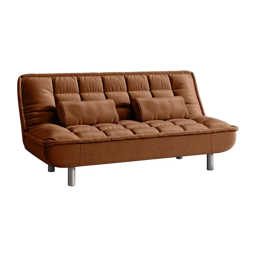 Vente-unique Schlafsofa Mishan in Braun mit Microfaser und Metallrahmen, Breite: 190 cm - Bild 2
