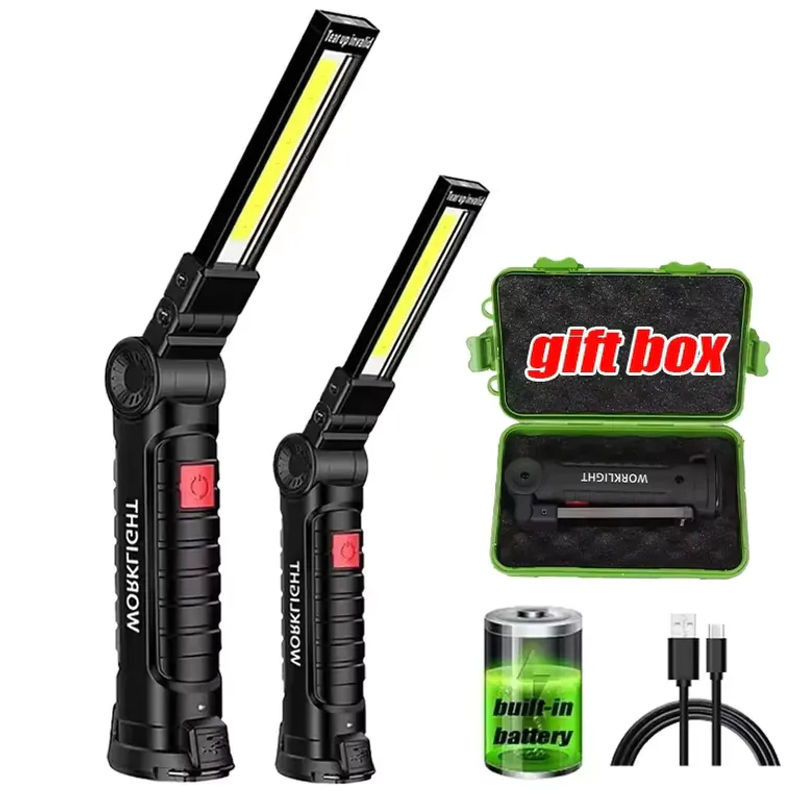 Heinast COB LED Arbeitsleuchte Schwarz, dimmbar, wiederaufladbar mit Magnethaken und Powerbank-Funktion - Bild 2