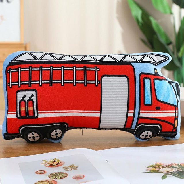 Yiran toy Cartoon 3D Polizeiauto Feuerwehrautos Fahrräder Motorräder Plüschtiere, Stofftier, Umarmungskissen - Bild 1
