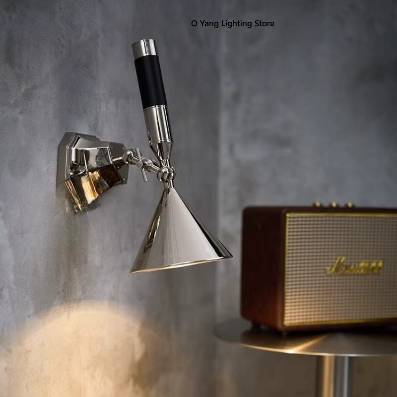 JIANKEXING Industrielle LED-Wandlampe aus Metall in Silber, verstellbarer Wandstrahler mit GU10 Fassung für Schlafzimmer und Flur - Bild 2