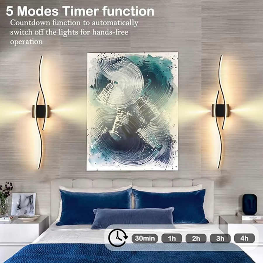 DARHYN LED Wandleuchte dimmbar wiederaufladbar mit Touch-Funktion in Schwarz - Bild 5