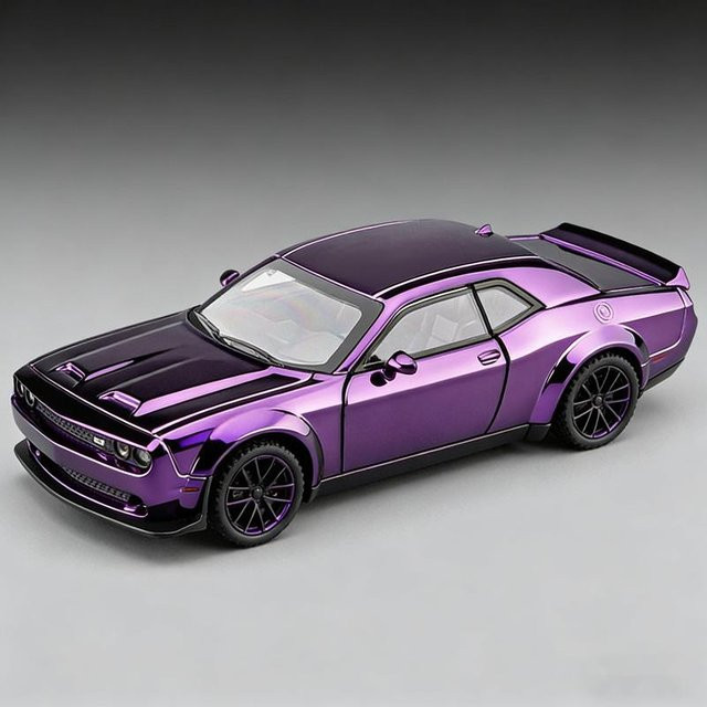 Linyi toy car Dodge Challenger Srt Redeye Hellcat, Modellauto, 1:32, Metall, mit Licht und Sound, ab 14 Jahren - Bild 1