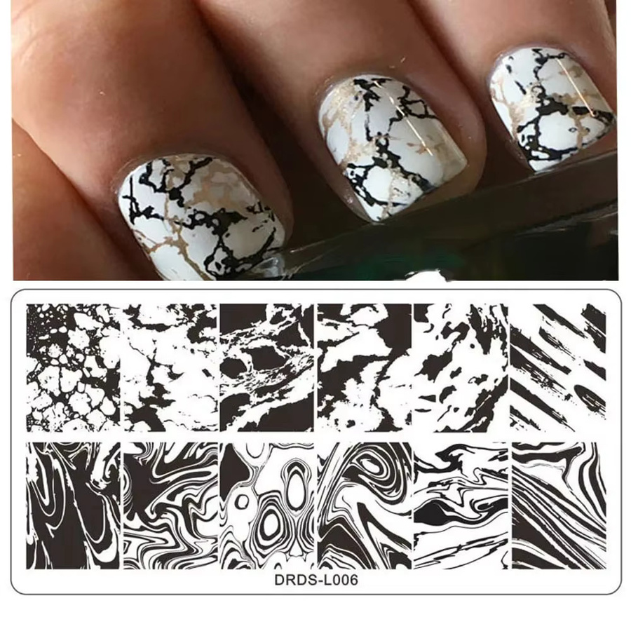 MAFANAILS Nagelstanzenplatte Marmor Vortex, Edelstahl, 12x6cm - Bild 2