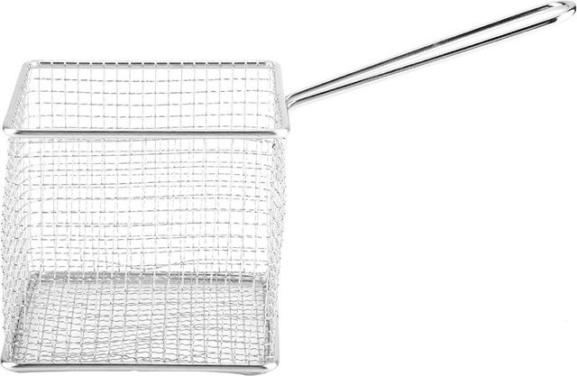 TOMTOP JMS Mini-Frittierkorb aus Edelstahl mit Griffen, rechteckiges Sieb in Silber und Weiß zum Frittieren und Präsentieren von Lebensmitteln - Bild 1