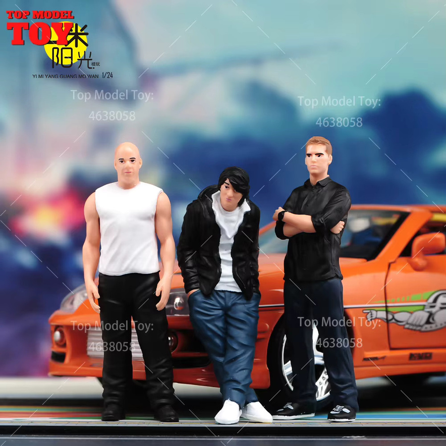 MAK Bemalte Miniaturen Paul Walker Dom Gal Gadot, Szenenfigur, Maßstab 1:24, Bunt / Mehrfarbig - Bild 4
